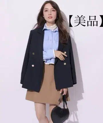 Apuweiser-riche 더블 버튼 테일러드 자켓 네이비 골드 버튼