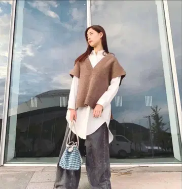 스나이델 오버 미라노 리브 니트 베스트 (두꺼운 원단)