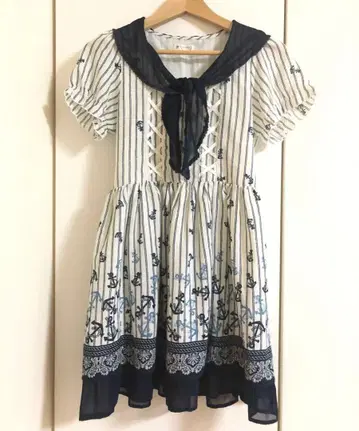 axes femme 원피스 마린 리본 네이비 스카이블루 화이트