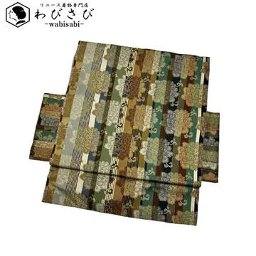 만들어진 오비 부착 오비 나고야 오비 세로 줄무늬 꽃무늬 O-4812