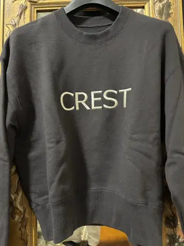 CREST 자수 크루넥 맨투맨