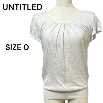 UNTITLED 일본제 라메 믹스 티셔츠 버프 슬리브 화이트 사이즈 O