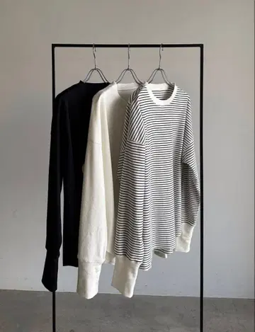 [ ARULLE ] 롱 립 슬리브 풀오버 티셔츠