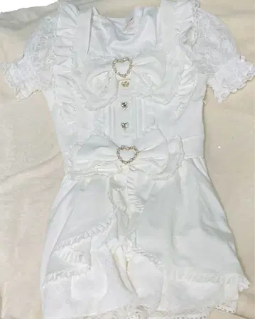 리즈리사 프론트 카슈쿨 BIG 리본 셋업 화이트