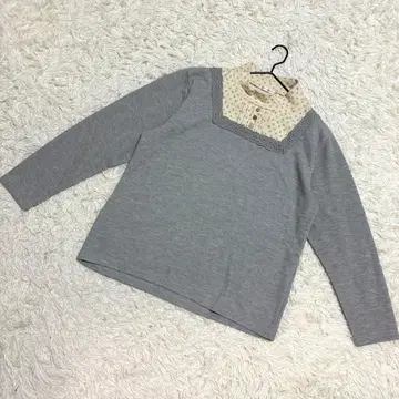 레이어드 스타일 상의 레이스 꽃무늬 하이넥 통통 사이즈 모리걸