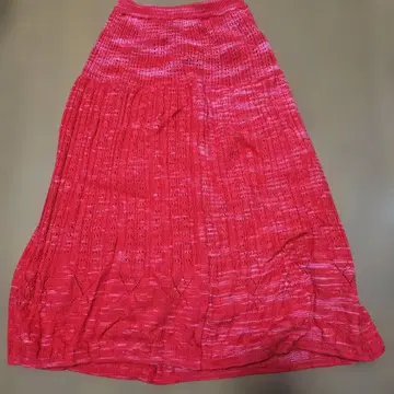 빨간색 롱 스커트 폴리에스테르 50% 울 50%