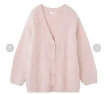 SNIDEL 비쥬 리본 롱 가디건 핑크