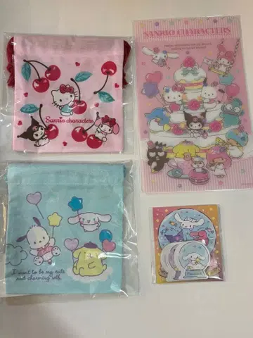 산리오 키티 마이멜로디 쿠로미 시나모롤 미니 복조리 씰 미니 책받침