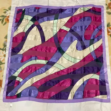 레트로 일본제 피에르 가르뎅 실크 100% 대형 스카프 카와베제