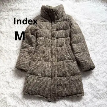 INDEX 트위드 롱 다운 자켓