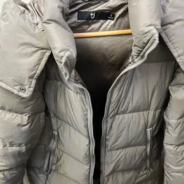 그레이 다운 자켓 S 사이즈 후드 부착 M 상당