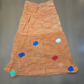 MORIOKA SACHIKO 오렌지 메쉬 타이트 스커트 100% 면