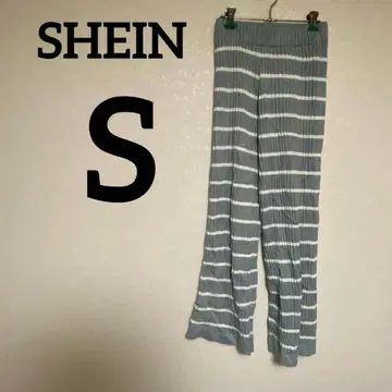 즉시 구매 OK SHEIN 리브 스트라이프 플레어 팬츠 S 사이즈