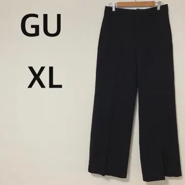 지유 GU 와이드 팬츠 [ XL ] 오피스 캐주얼 다크 네이비 빅 사이즈