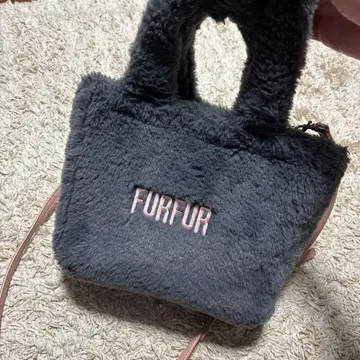 FURFUR 에코 퍼 토트백 차콜 그레이