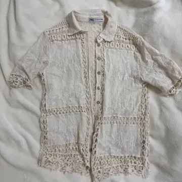 ZARA woman 크로셰 콤비 블라우스