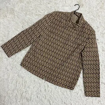 블루종 새상품급 기하학 패턴 올 패턴 풀 집업 얇은 소재 멋스러운 빈티지