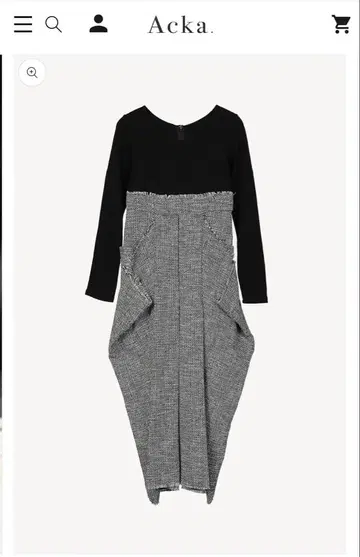 비대칭 롱 원피스 블랙과 그레이