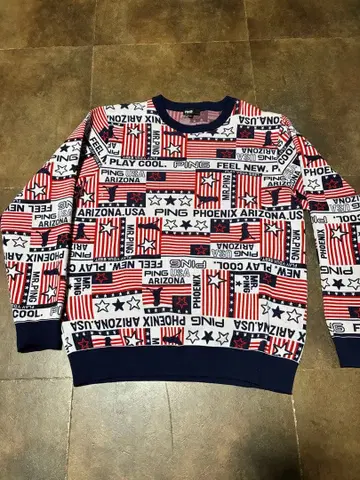 PING 미국 국기 디자인 스웨터 LL