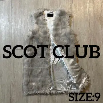 [스콧 클럽] 새상품급 퍼 베스트 그레이, 실버 고급스러움