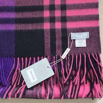 [ 미사용 새상품 ] 조슈아 에리스 캐시미어 대형 스톨 핑크x퍼플 방한