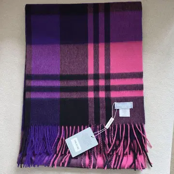 [ 미사용 새상품 ] 조슈아 에리스 캐시미어 대형 스톨 핑크x퍼플 방한