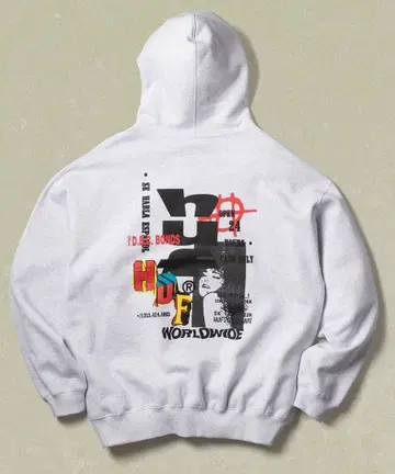 CUT AND PASTE FLEECE HOODIE / 허프 후드티