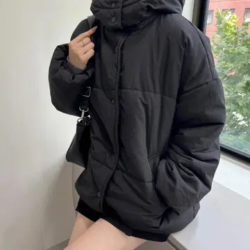 [ 후드 탈부착 가능 ] 미들 페이크 다운 자켓