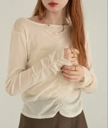 hinari 시어 플로키 개더 상의