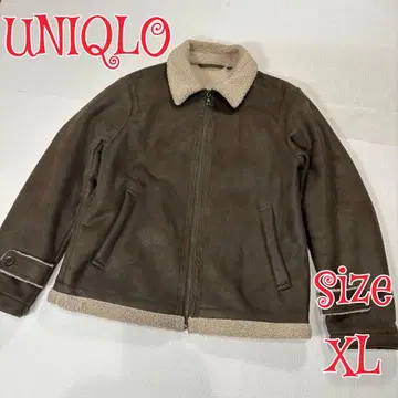 UNIQLO 페이크 레더 재킷 브라운 XL 플라이트 재킷