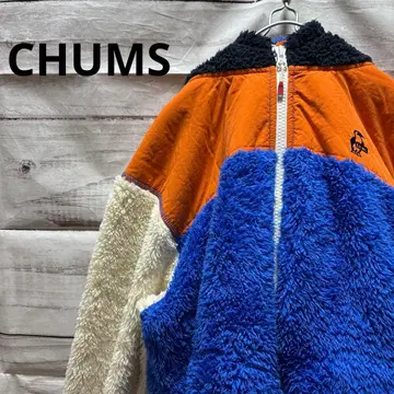 CHUMS 플리스 엘모 후디 로고 자수 멀티 컬러 부비버드