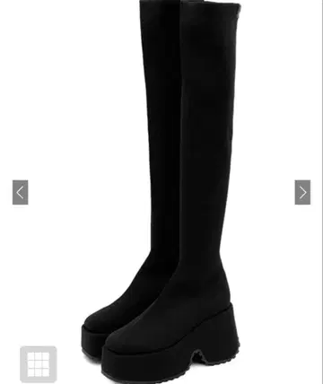 스트레치 니트 통굽 롱 부츠 [zr1194] GRL