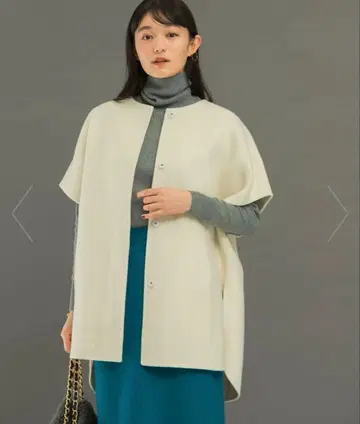 울 캐시미어 리버 판초 코트