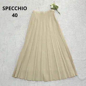 SPECCHIO 스페치오 [40] 롱 플리츠 스커트 맥시 길이 베이지