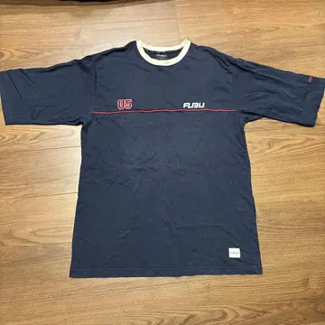 FUBU 후부 빈티지 T셔츠 05로고 네이비 x 레드 구제 의류