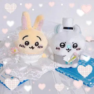 치이카와 토끼 모몽가 앉은 봉제 인형 웨딩 웰컴돌