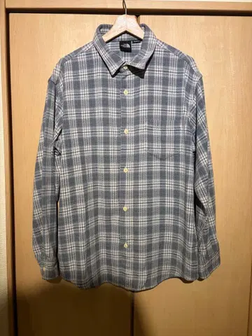 THE NORTH FACE 그레이 계열 체크 플란넬 셔츠 MENS LL