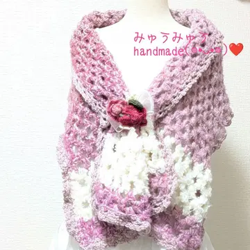 손뜨개질 스톨 장미 코사지 부착