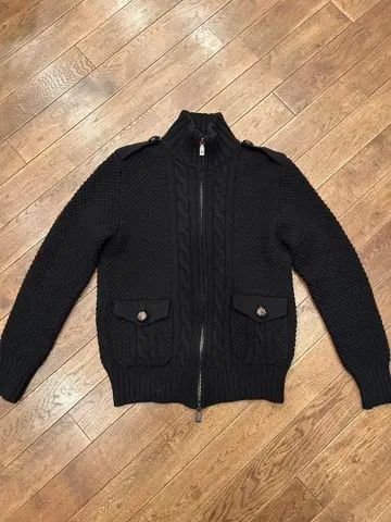 Alexander McQueen 드라이버 니트 블랙 더블 지퍼