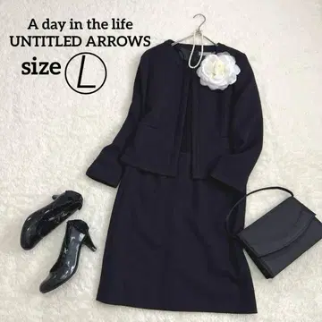 새상품급 유나이티드 애로우즈 셋업 노카라 트위드 블랙 L