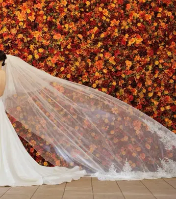 브라이덜 베일 웨딩 베일 롱 베일 레이스 장식 브라이덜