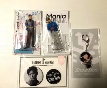 Snow Man 메구로 렌 아크릴 스탠드 캔뱃지 등 4점 세트