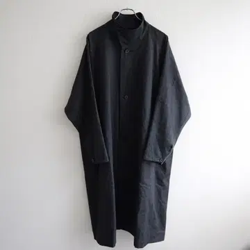 정품 CABaN 울 개버딘 스탠드 카라 코트 M 그레이 공식 완판 색상