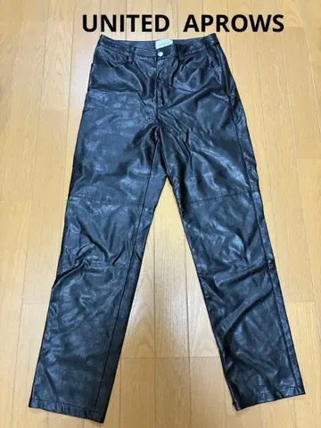 UNITED TOKYO 가죽풍 팬츠 블랙