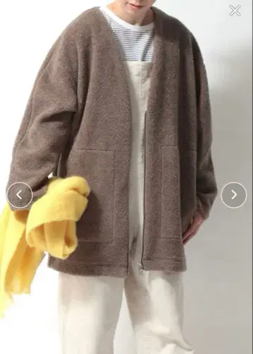 보아 V넥 지퍼 블루종 노리즈