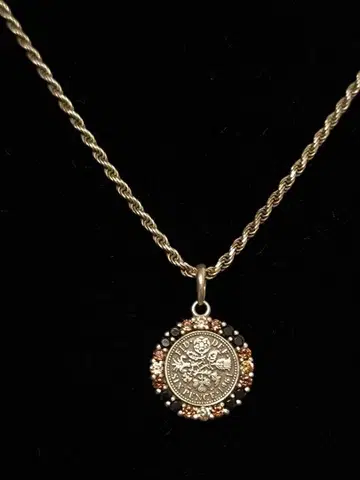 아쿠아 실버 AQUA SILVER 목걸이 6펜스 코인 실버