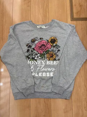 Wound Up 꽃무늬 프린트 구제 의류 맨투맨