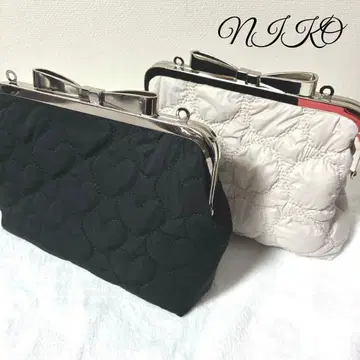 리본 손잡이 가마구치 퀼팅