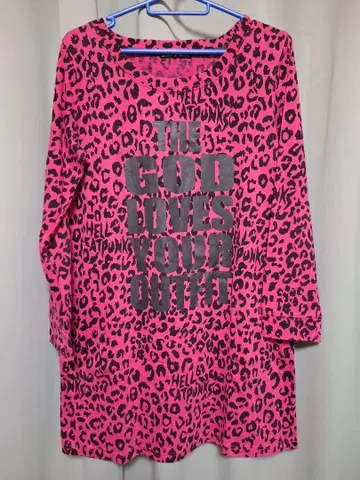 HELL CAT PUNKS 레오파드 긴팔 티셔츠 원피스