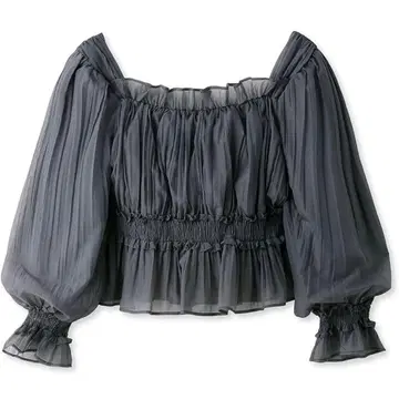 미착용 새상품 SNIDEL 오간자 플리츠 블라우스 SWFB241138